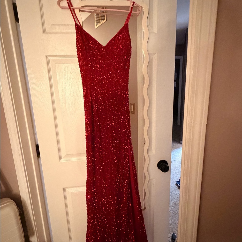 Elegant Red Sequin Gown